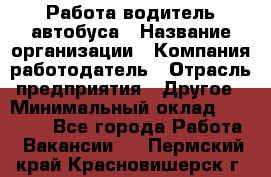 Работа водитель автобуса › Название организации ­ Компания-работодатель › Отрасль предприятия ­ Другое › Минимальный оклад ­ 45 000 - Все города Работа » Вакансии   . Пермский край,Красновишерск г.